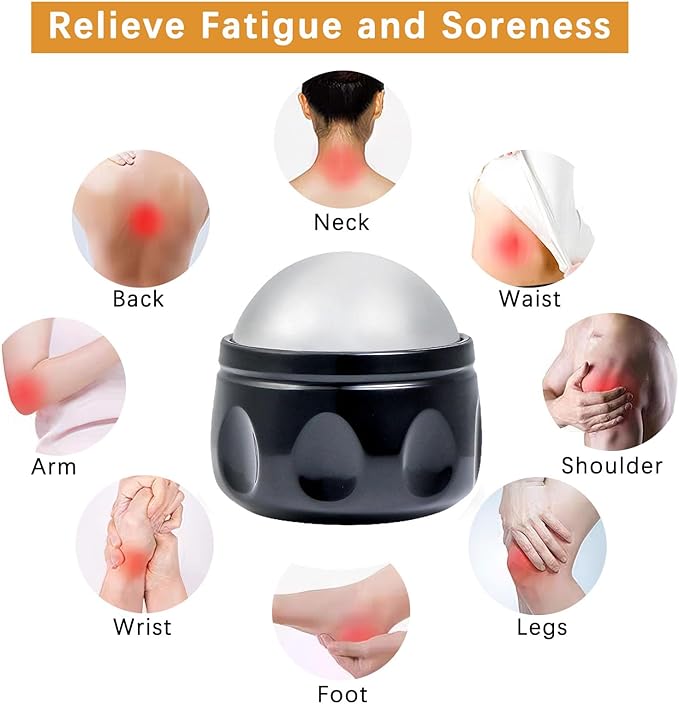 Cold Massage Roller Ball, Tight and Sore Muscles Relief, 6 Hours Cold Therapy Manual Massage Ball, Alleviating Shoulder, Arms, Back, Legs, Calves or Muscle Tension