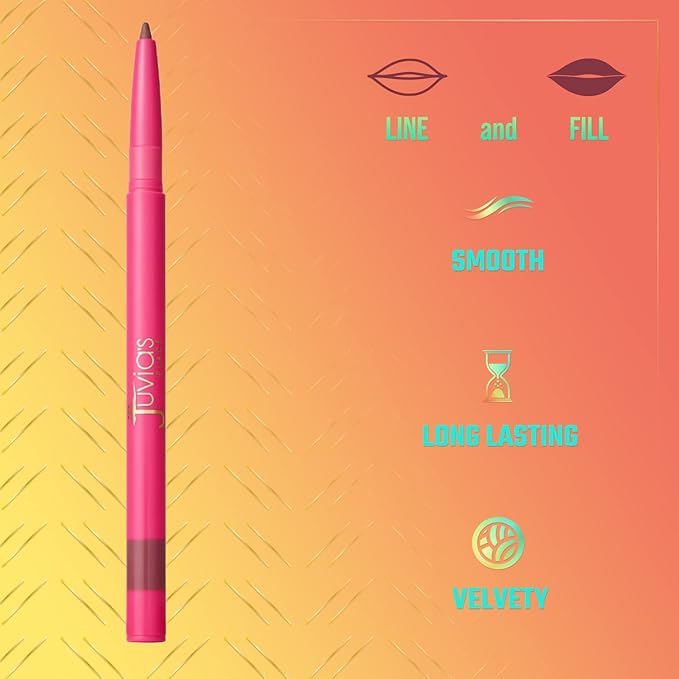 Juvia's Place Coffee Shop Luxe Lip Liner: Lush - Colorstay Matte Finish Lip Pencil, Makeup for Natural Long Lasting Beauty and Sensational Wear, Lip Stain Kiss Proof Cometics