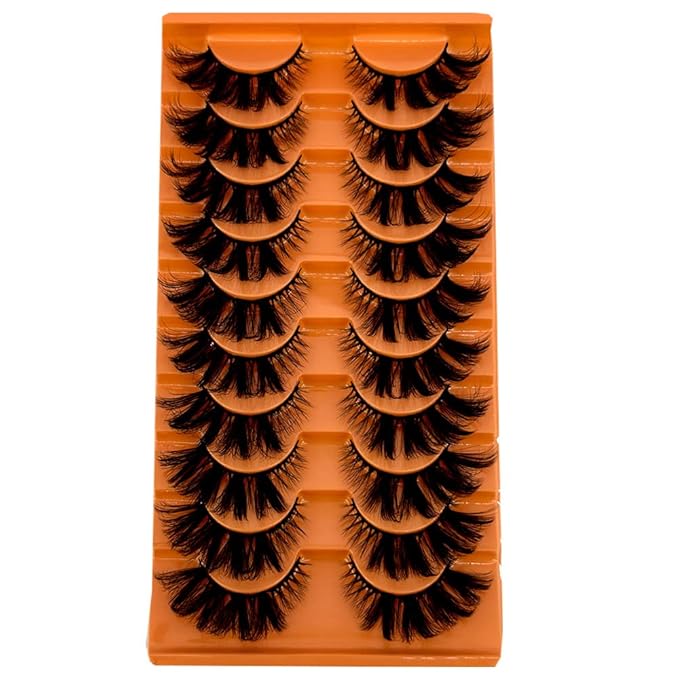 HBZGTLAD Soft Mink Eyelashes 3D Curl Winged End Eye Elongated Fake Lashes Thick Handmade Natural False Eyelash Messy Cross Lash Wholesale (ZT-2)