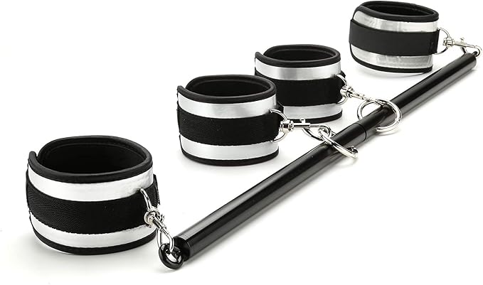 Black Portable Exercise Spreader Bar with 4pcs PU