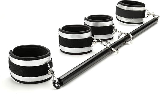 Black Portable Exercise Spreader Bar with 4pcs PU