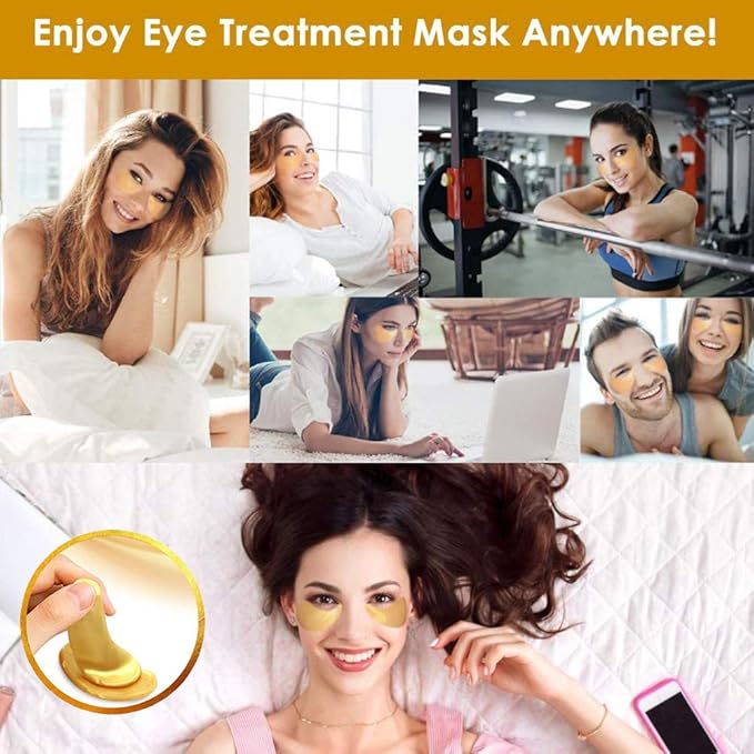 Felico Under Eye Patches, 30 Pairs Gold Eye Mask, Eye Gel Pads With Collagen Treatment for Reducing Dark Circles, Lighten Wrinkles Anti-Aging Moisturizing, Fine Lines Eye Bags Puffiness for Women Men