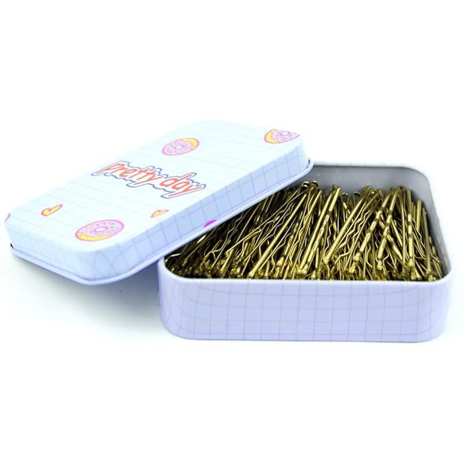 MAORULU Bobby Pins, 200 CT Gold Bobby Pins for Buns, Premium Hair Pins for Kids, Girls and Women, Great for All Hair Types, 2 Inch for Thick Hair and Thin Hair (Blonde)