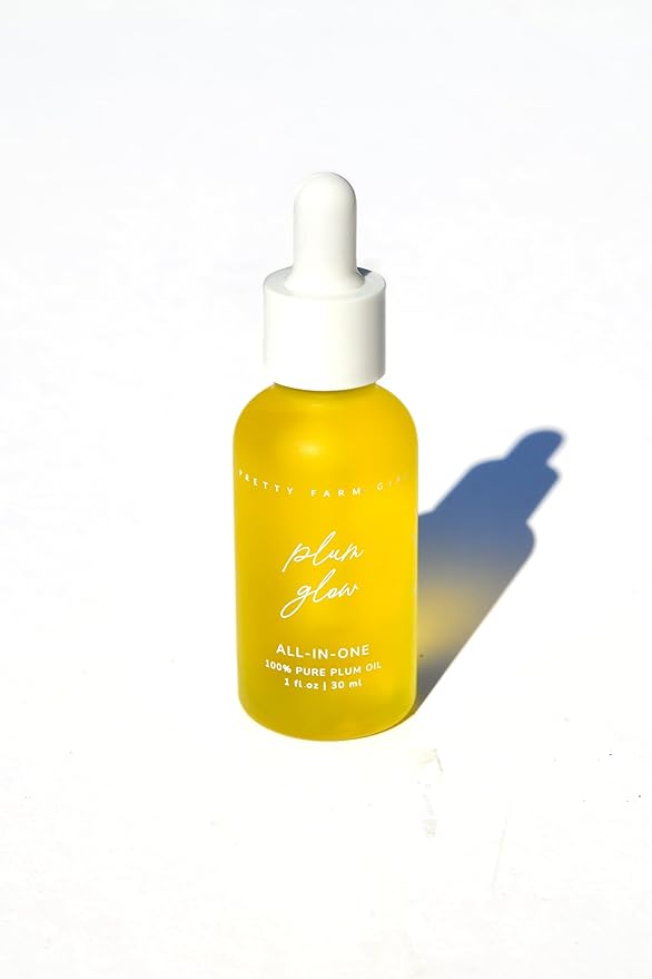 Pretty Farm Girl Plum Glow Multipurpose Serum – Hydrate & Restore – for Skin Nourishment – 100% Pure Plum Oil – All Skin Types – Facial Use – 1 oz