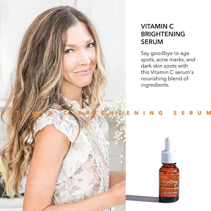 Pretty farm girl Vitamin C Serum - Brighten & Glow - For Age Spots, Acne Marks, and Dark Skin Spots - All Skin Types - Facial Use - 0.5 oz