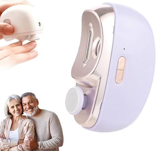 Easyclip Smart Nail Clipper - 3 in 1 Smart Electric Nail Clippers for Seniors, Baby and Adults,Polishing Clipper with LED Light,Suitable for Fingernail Toenails(Purple)