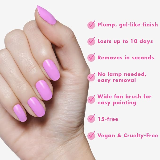 Olive & June Long Lasting Nail Polish | Valentine's Day | Gel-Like Finish No Lamp Needed | Lasts up to 10 days | Salon-Quality 15-Free, Vegan & Cruelty-Free Chip-Resistant | Fierce & Loving Lilac