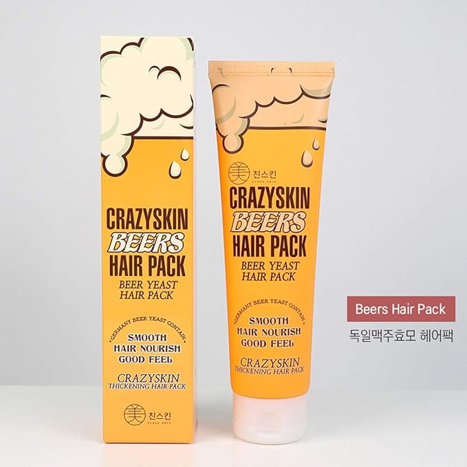 CRAZY SKIN Hair Treatment Mask - pH5.5 Beer Yeast, Protein, Keratin, Argan Oil, Collagen - Repairs Dry, Damaged or Color Treated Hair 6.77oz(200ml)
