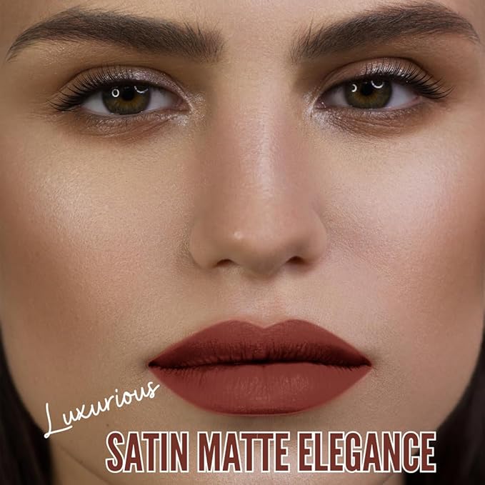 Orange Brown Velvet Mousse Liquid Lipstick | High-Pigmented Non-Sticky Non-Drying | Avva