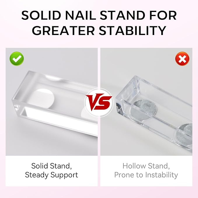 Makartt Nail Stand: Press On Nails Stand Display Practice Art Magnetic Fake Nail Holder for Painting Nails Stand for False Nail Designs with Double-sided Tape for Home DIY Beginner Salon Supplies
