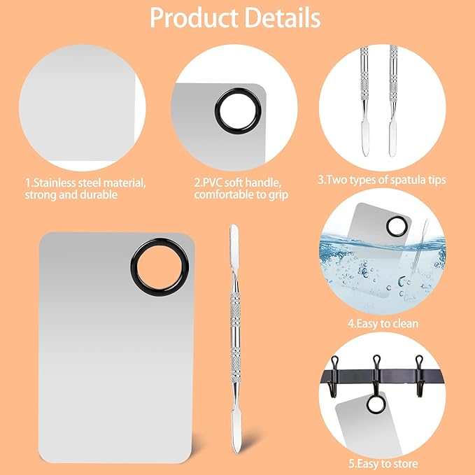 2 Sets Foundation Palette Makeup Mixing Palette Stainless