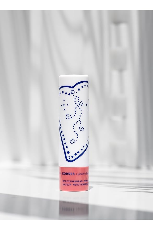 KORRES Lip Butter Stick Mediterranean Grape Hydrating Lip Balm with Greek Hypericum Balsam Oil, Moisturizing & Subtle Tint for Soft Lips, Lip Care for Women & Men, 0.17 oz
