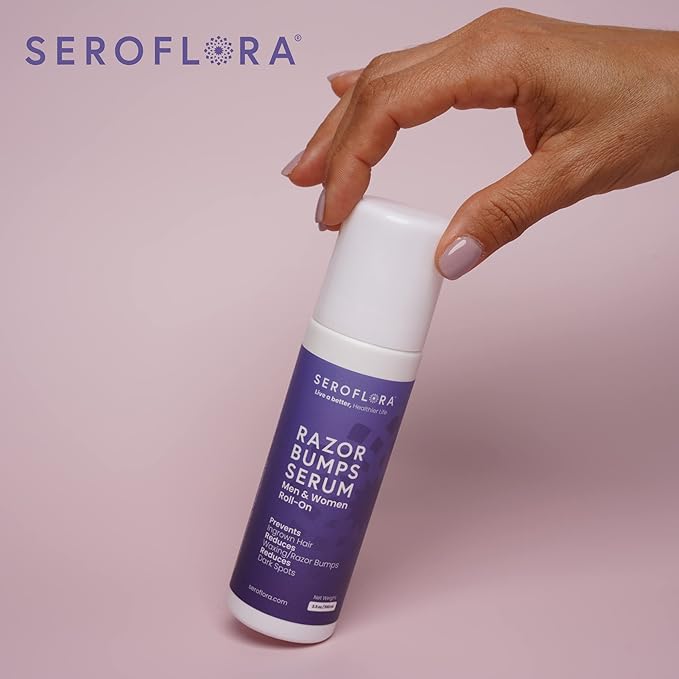 Seroflora Razor Bumps Treatment for Women - Ingrown Hair Treatment - Razor Bump for Bikini Area - After Shave & Waxing - Roll-On-Face, Legs, Body (3.5floz)