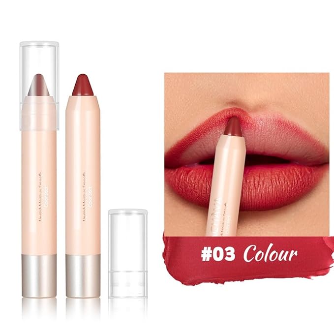8 Colors High Pigmented Smooth Matte Lip Liner Pencil, Waterproof Velvet Lipstick Pen, Professional Lip Liner for Girls and Women (03)