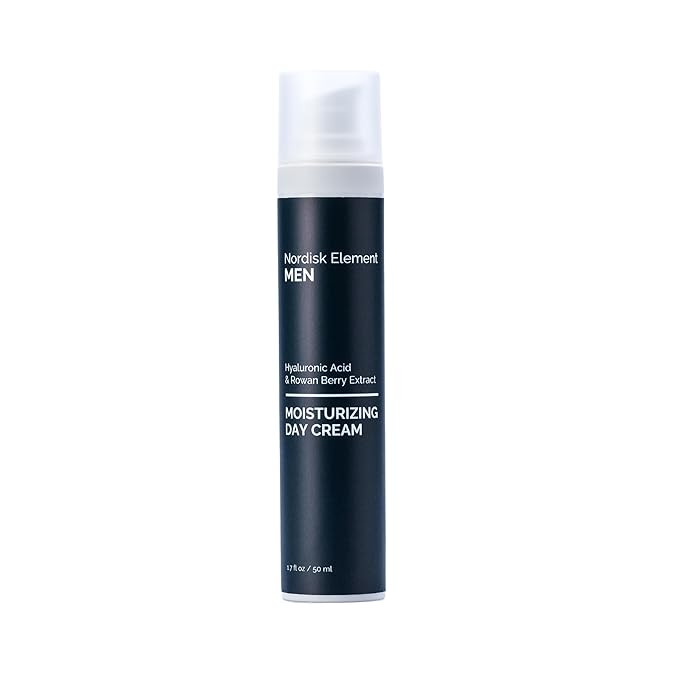 Nordisk Element Men’s Moisturizing Day Cream | Deep Hydration Mens Face Moisturizer with Hyaluronic Acid & Rowan Berry | Lightweight Non-Greasy Face Cream for All Skin Types, Vegan & Clean, 1.7oz