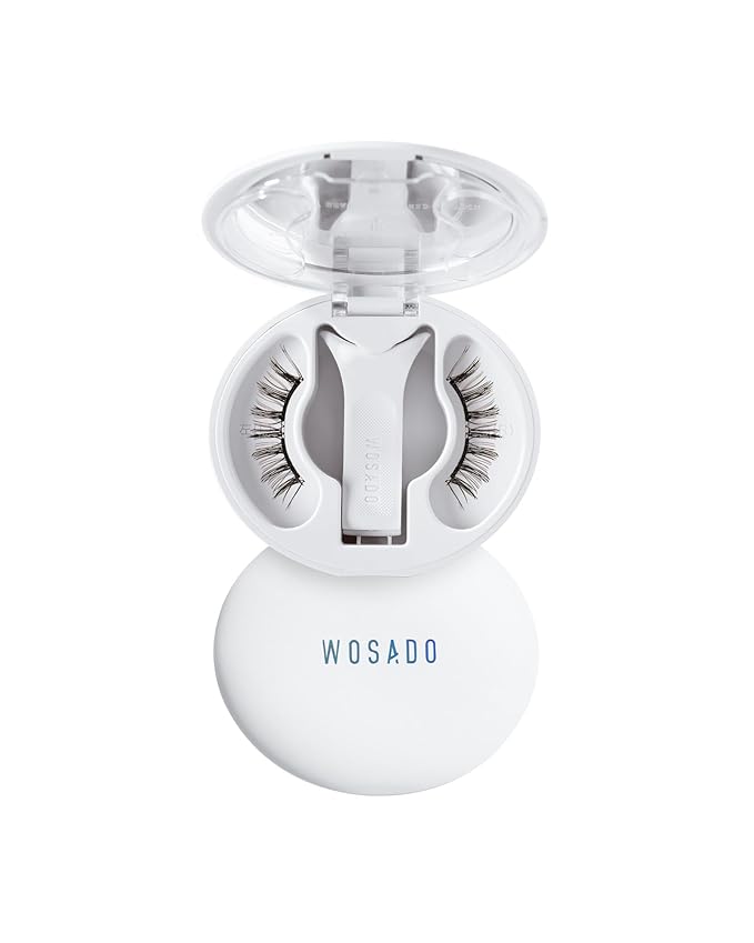 WOSADO [No.17 Ice Black] 21.5mm Magnetic Eyelashes with Applicator Kit, Reusable Magnetic Lashes without Eyeliner, Glue-free False Lashes, Waterproof, Lightweight