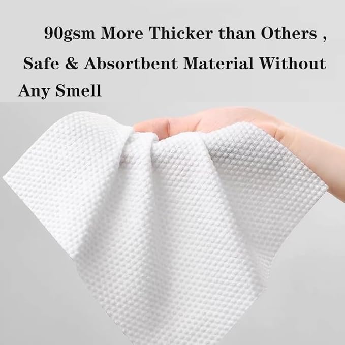 【Large Pack】Disposable Face Towels 160 Count,Hanging Design100% Bio-based Viscose Ultra Thick Face Towelettes,Dual-Texture,Makeup Remover Dry Wipes for Blemish or Sensitive Skin (160 count)