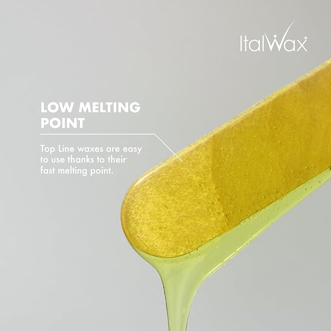 Italwax Top Line Argan Hard Wax 1.65lb (750g) – Fast-Drying Transparent Flou Yellow Gel Enriched with Argan Oil and Argan scent, Strong Adhesion for Face, Underarms & Back – Made in Italy