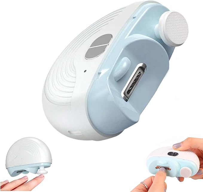 Electric Nail Clipper, Toenail Clippers for Seniors, 2026 New Electric Polishing Automatic Nail Clippers,for Seniors, Kids and Adults（Blue White）