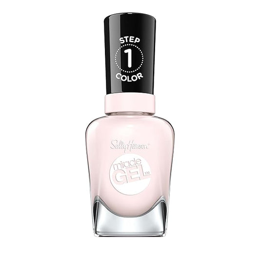 Sally Hansen Miracle Gel Salon Quality Nail Polish | Gel-Like Formula, Two-Step System, No UV Light Needed, Long Lasting | Semi-opaque, glossy | 247 Little Peony | Light Pink Nail Color