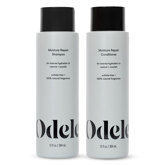 Odele Moisture Repair Sulfate-Free Shampoo & Conditioner Set, for Intense Hydration to Restore & Nourish Dry or Damaged Hair, 13 Fl Oz Each (2-Pack)