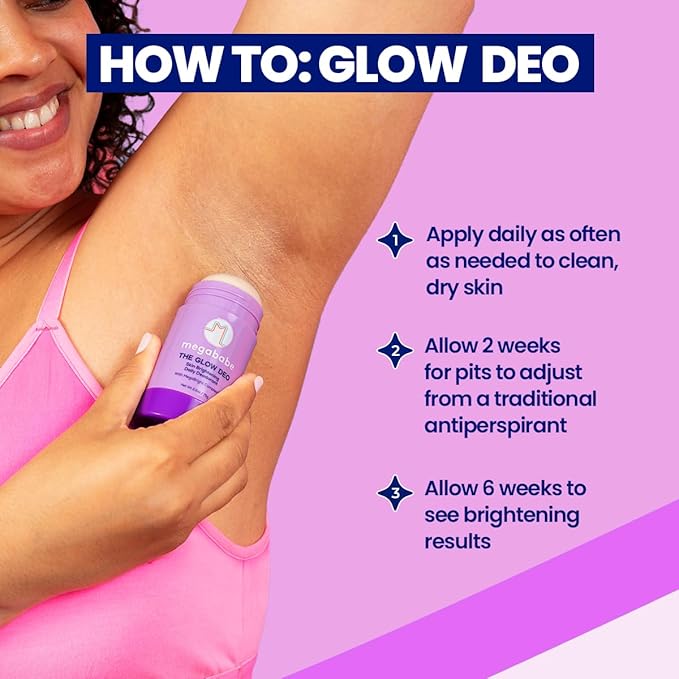 Megababe Daily Deodorant - The Glow Deo with 72 hour Odor Protection | Aluminum-Free, All Natural | MegaBright Complex Brightens Skin | 2.6 oz