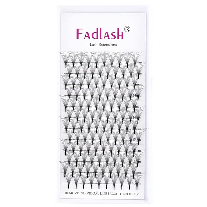 Premade Lash Extensions Fans 10D 0.07 D Pre Made Fanned Volume Lash Extensions Pointed Base Middle Stem Premade Lash Fans Supplies (10D-0.07D, 13-16mm)