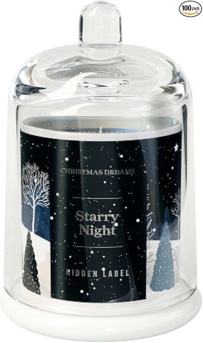 Christmas Candles, Starry Night Scented Candle, 10oz Natural Soy Wax in Clear Bell Jar, 60H Long-Lasting,Clean Burn,Non Toxic,Aromatherapy Candles for Home, Gifts for Women, Family, Holiday