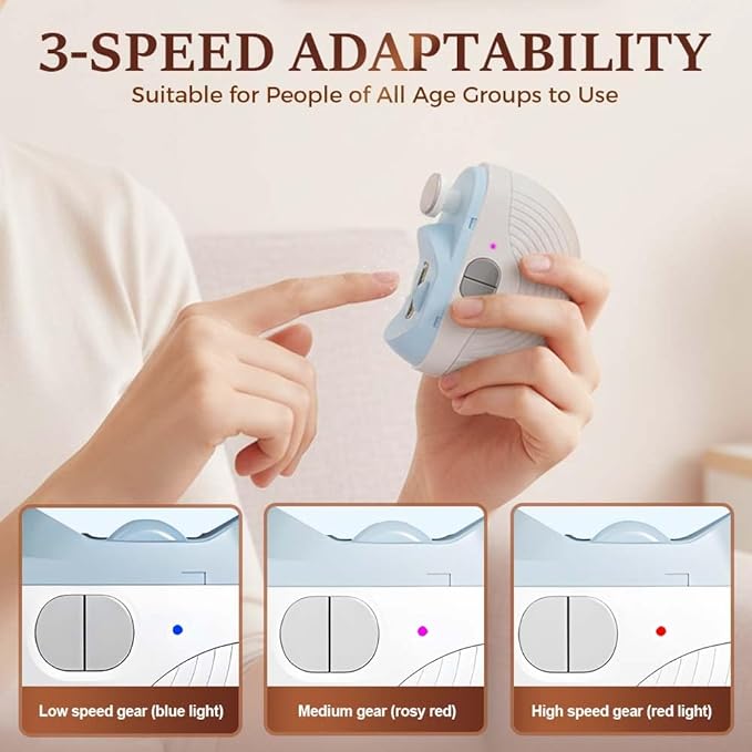 Electric Nail Clippers for Fingernails Toenails, 2026 New Automatic 2 in 1 Nail Trimmer with LED Light Cordless, Clip Storage, Rechargeable Nails Clippers for Adults Seniors (White)