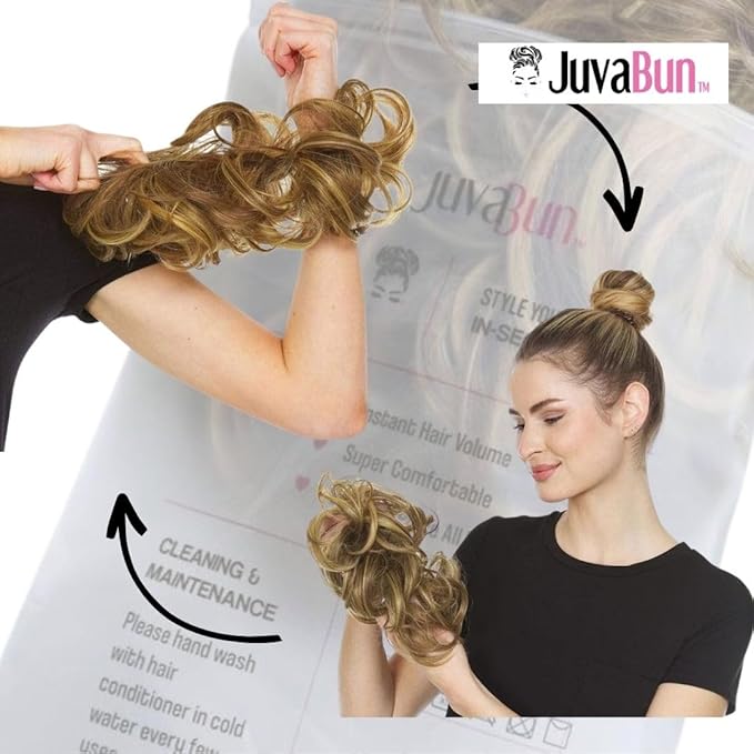 Juvabun Messy Bun 2.0 Dark Blonde Messy Bun Hair Extension Natural Look Hair Bun Scrunchie for Women Everyday Hairstyles