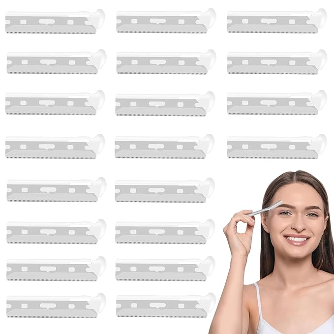 Facial Razor Replacement Blades - Better quality， Compatible with Tweezerman Stainless Steel Facial Razor - 20 Count