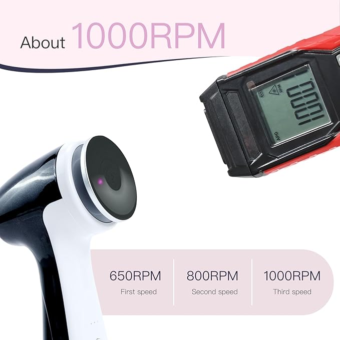 Rechargeable Electric Foot Callus Remover with 3-Sizes 120Pcs Sandpaper Discs, Professional 1000RPM 3-Speed Control Electric Foot File (E7 Black)