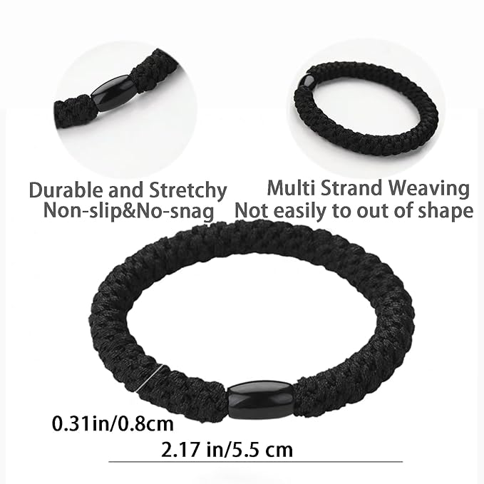 High Elastic Ponytail Holders 15 PCS Hair Ties No Damage for Thick Hair Braided Hair Ties for Women Girls-Vintage Blossom