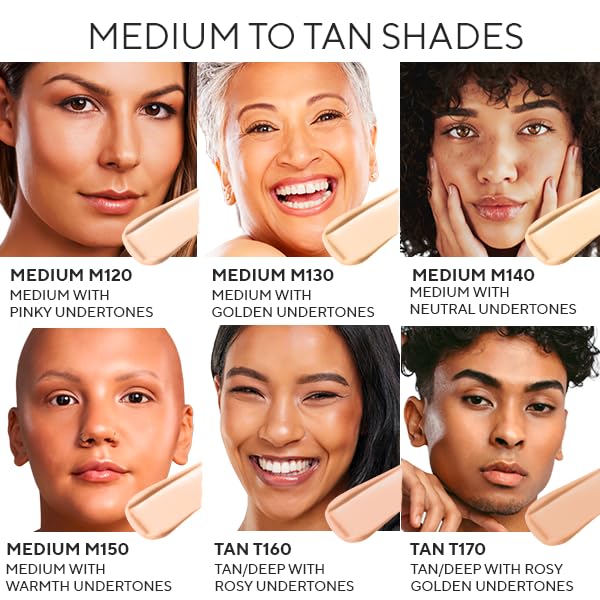 MIRABELLA - Invincible for All HD Liquid Foundation, Moisturizing Face Products for All Skin Types, Full-Coverage Lightweight Foundation Makeup, Moisturizing & Hydrating Beauty Care, Tan T180