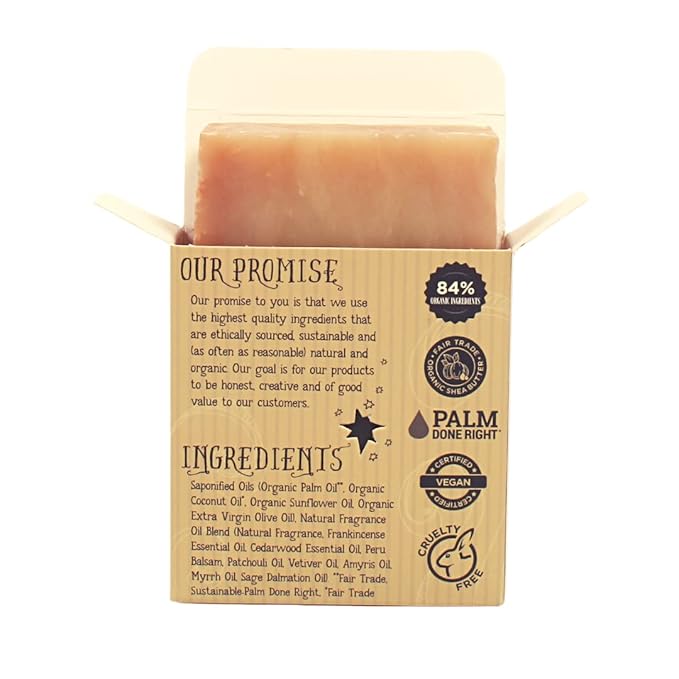 Varina Organic Frank and Myrrh Bar Soap - Gentle Cleansing for Sensitive Skin, Earthy Scents - 3 Pack - Experience Healthy and Glowing Skin