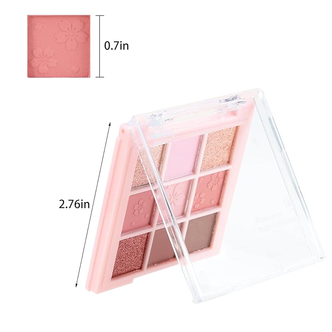 Boobeen 9 Colors Eyeshadow Palette - Matte and Shimmer Makeup, Highly Pigmented Creamy Eye Shadow Powder, Create a Neutral Eye Look, Long Wearing，Easy to Build Dramatic Glamour Looks