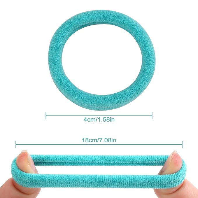 Bessrung 100 PCS Seamless Nylon Hair Ties, No Damage Elastics Hair Ties for Women Girls, Soft Stretchy Ponytail Holders for Thin Thick Hair, Snag-Free Hair Bands Valentine's Day Gift(Gradient Blue)