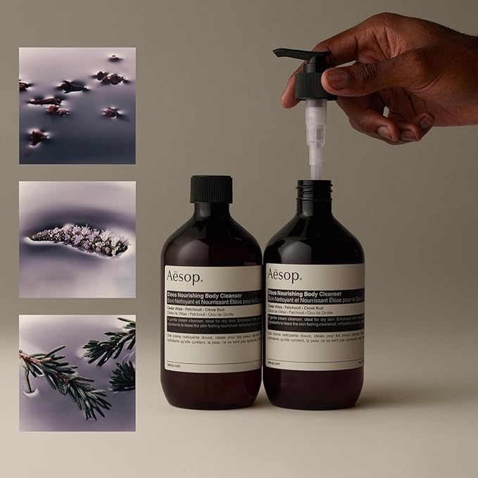 Aesop Eleos Nourishing Body Cleanser Refill | Moisturizing Body Wash for Dry, Dehydrated Skin | Made with Shea Butter & Lavender Oil | 500 mL / 16.9 oz (Pack of 3) Recyclable Bottle