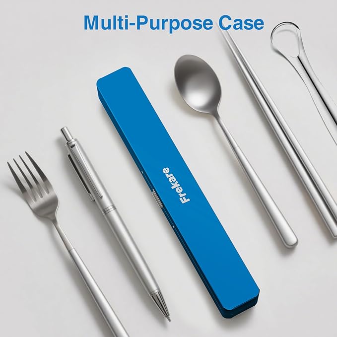 Toothbrush Travel Case Aluminum, Manual Tooth Brush Holder for Traveling, Portable Toothbrush Container for Bathroom, Camping, Business Trip, School (Blue)