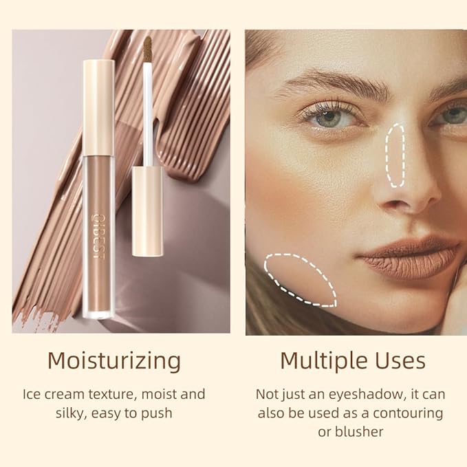 Liquid Eyeshadow Set Matte Brown Toned Eye Shadow Nude Eyeshadow Base Long Lasting(8 Color)#C