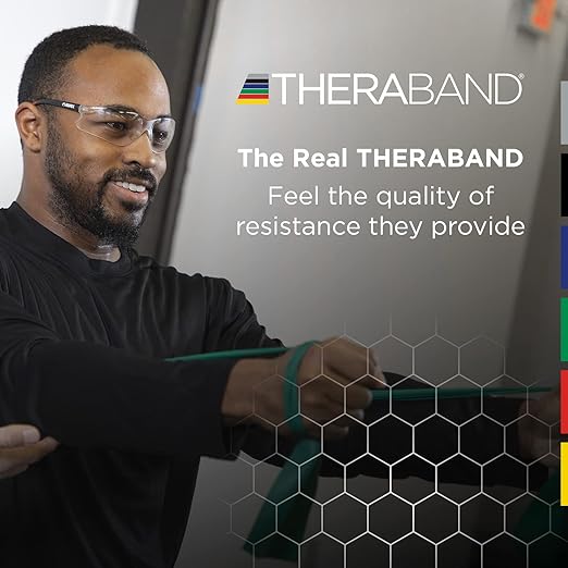 THERABAND Professional Latex Resistance Bands, Individual 6 Ft Elastic Band for Upper & Lower Body Exercise, Physical Therapy, Pilates, At-Home Workouts, 6 Foot, Silver, Super Heavy, Level 7