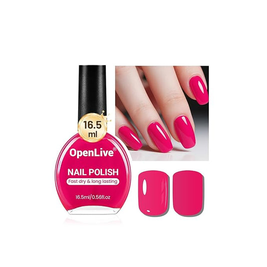 16.5ml Rose Pink Nail Polish Large Volume Quick Dry Nail Polish, Long Lasting Shine, Fingernail Toenail Nail Art DIY Home Travel Nail Art Gift