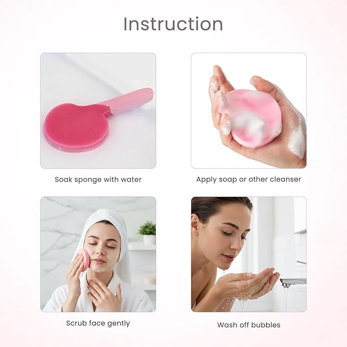 Akariyo 120 PCS-Compressed Facial Sponges,100% Natural Cellulose Face Sponge, Professional Cosmetic Spa Sponges for Daily Facial Cleansing,Exfoliating,Makeup Removal,Travel Skincare Essentials (Pink)