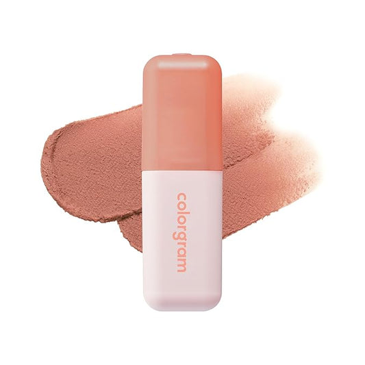 COLORGRAM NUDE BLUR TINT 01 SALMON BEIGE | Soft Velvet Matte Lip Stain & Cheek Tint | Lightweight Blurring Tint for a Smooth & Airbrushed Finish | 24H Long-Lasting & Non-Sticky Formula