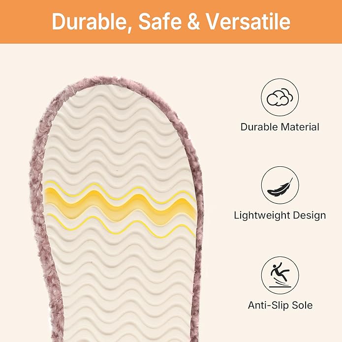 ATHMILE House Slippers for Women with Platform Memory Foam Arch Support Open Toe, Fuzzy Fluffy Cozy Womens Slippers for Home Indoor Outdoor Bedroom Ladies Christmas Gifts Pantuflas Para Mujer