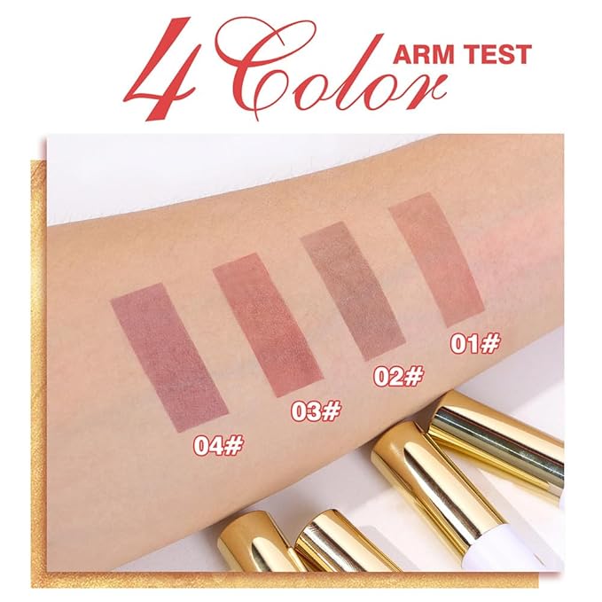2Pcs 2025 New Gold Liquid Matte Lip Liner Stain Peel Off with Tweezer, Long Lasting, Waterproof Matte Lipstick Lip Gloss Tattoo for Women, Smudge-proof Non-Stick Cup Lip Tint Makeup 03#+04#