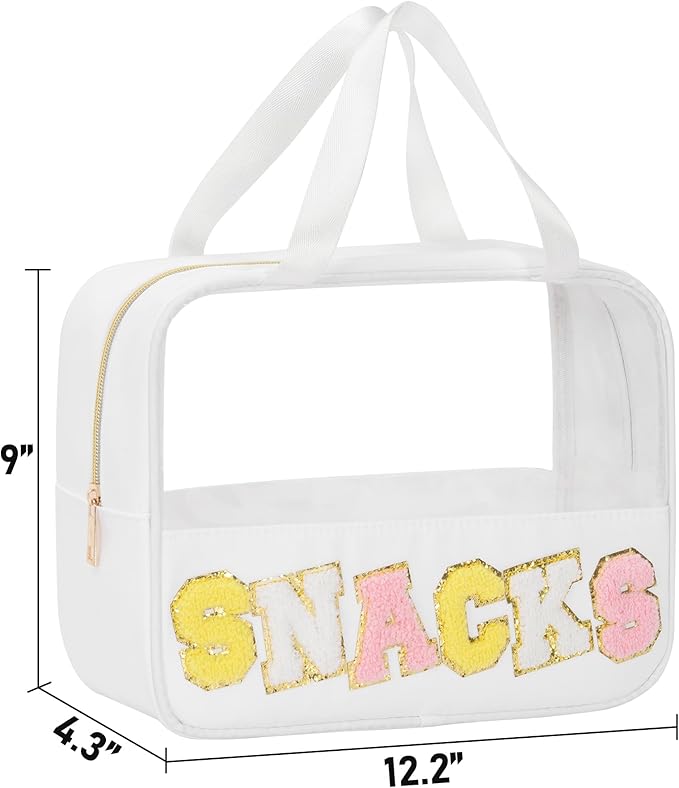 Chenille letter snacks bag zipper