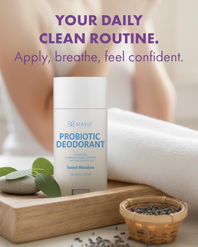 Probiotic Deodorant - Natural Deodorant for Women & Men, Plant-Based Aluminum & Baking Soda Free Deo Stick, 3 oz by Candida Freedom - Sweet Meadow