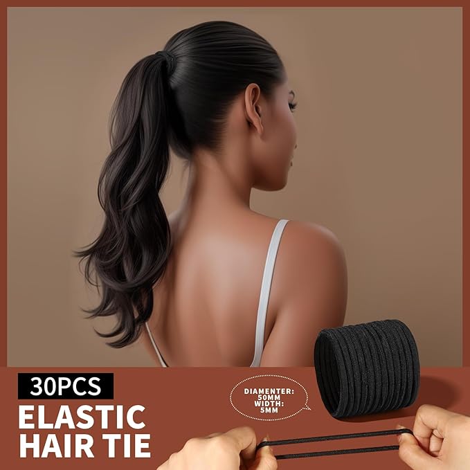 Teenitor Hair Accessories Kit for Woman Girls 500pcs Elastic Hair Bands 30pcs Ponytail Holders, Black Seamless Thick Hair Bands, 40pcs Bobby Pins Black Clear