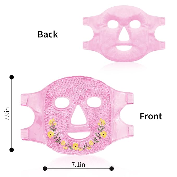CONBELLA Cold Face Eye Masks Ice Face Mask Hot Cold Compress for Dark Circles, Puffiness, Migraines, Headache, Stress, Redness, Cooling Face Masks for Women Man, Skin Care